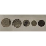 ELIZABETH I - five silver coins, threepence, groat etc, all worn (5)