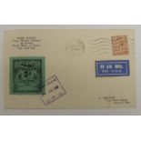 UK FLIGHT 12th April '33 GWR Devon to S Wales return stamped 3d green GWR parcel Cardiff rect.