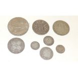 VICTORIA - Halfcrown 1874, vf; George V - Threepence 1912, ef and other silver/half silver coins (