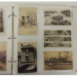 Approx 400 photo topo postcards, many areas c.1910 - 1960's contained in a modern album