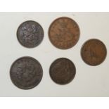 Canada - tokens: Nova Scotia Penny token 1832; Bank of Upper Canada penny token 1857 and three