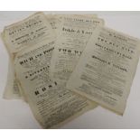 Collection of nineteen un-framed Theatre Bills dating from 1820 to 1829, for the, Theatre, English