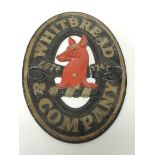 Whitbread - a painted cast metal wall plaque "Whitbread & Company" 34cms x 24.5cms