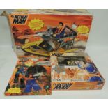 Hasbro Action Man Amazone Dinghy in box; Canoe Kit on original blister display pack and Arctic