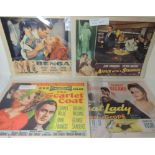 LOBBY CARDS - BENGAZI 1955, full set of eight; THAT LADY 1955 starring Olivia de Haviland, full