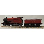 A 3.5" GAUGE LIVE STEAM LOCOMOTIVE AND TENDER the Midland 4-4-0 loco with six wheeled tender