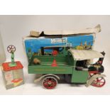 A Mamod Steam Wagon in original box together with steering rod, funnel and burner together with a