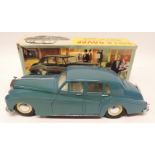 A battery operated Rolls Royce Silver Cloud, Bump and Go action, in original box c.1960's ++light