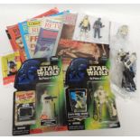 Three vintage Star Wars figures - R2-D2; Biker Scout and Bespin Security Guards; two Kenner