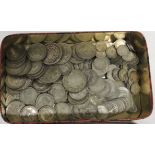 A quantity of assorted silver, half silver and later coins - Victorian - George VI: 3d's