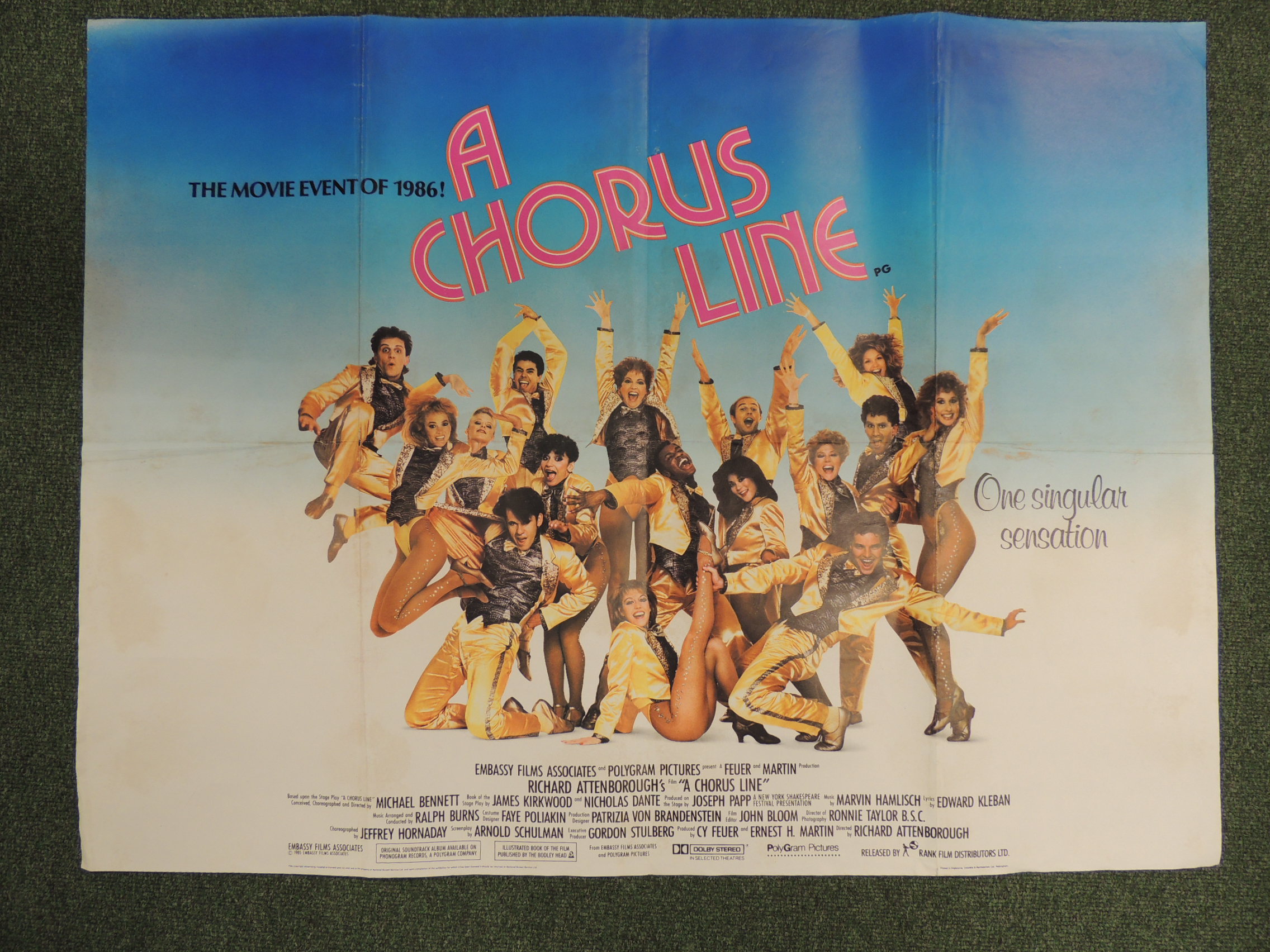 Original British quad film posters - musical themed films: A Chorus Line (1986) (some slight