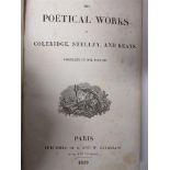The Poetical Works of Coleridge, Shelley and Keats - 1829, first edition, half calf