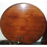 A Victorian mahogany circular breakfast table top, 119cm diameter.