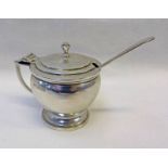 SILVER MUSTARD POT & SPOON