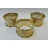 3 SILVER NAPKIN RINGS