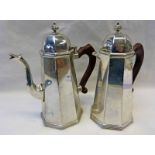 2 SILVER WINE POTS,