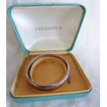 SILVER BANGLE WITH ENGRAVED FRONT