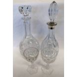 SILVER MOUNTED DECANTER MARKED 835,