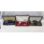 3 CASED SILVER FORKS & SPOONS