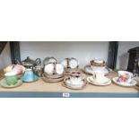 ROYAL ALBERT HARLEQUIN COFFEE SET, ROYAL WINTON PEWTER EFFECT TEA SERVICE, ROSYLN CHINA TEA SET,