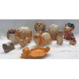 VARIOUS PEKINGESE DOG ORNAMENTS INCLUDING ROYAL CROWN DERBY,