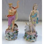 PAIR OF 19TH CENTURY CONTINENTAL PORCELAIN FIGURES OF EUROPA & NEPTUNE,