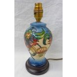 MOORCROFT TABLE LAMP WITH FLORAL DECORATION.