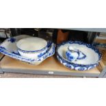 19TH CENTURY BLUE - WHITE WASH BASIN,