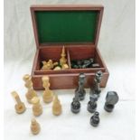 ROSEWOOD BOX WITH CHESS PIECES