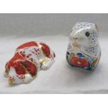 ROYAL CROWN DERBY PUPPY & POPPY MOUSE BOTH WITH GOLD SEALS