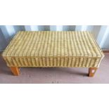 WICKER RECTANGULAR FOOTSTOOL