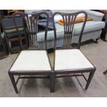 2 MAHOGANY HAND CHAIRS ON SQUARE TAPERED SUPPORTS