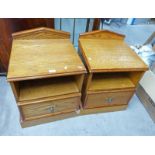 PR OAK BEDSIDE TABLES Condition Report: good condition.