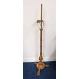 EARLY 20TH CENTURY BRASS RISE & FALL STANDARD LAMP