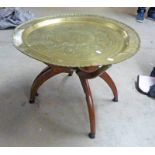BRASS TRAY TOPPED FOLDING TABLE