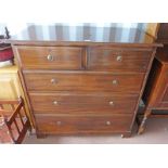 EARLY 20TH CENTURY MAHOGANY CHEST OF 2 SHORT OVER 3 LONG DRAWERS ON BRACKET SUPPORTS