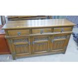 OLD CHARM OAK SIDEBOARD WITH DRAWERS OVER PANEL DOORS