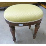 19TH CENTURY STYLE OVAL STOOL ON TURNED SUPPORTS Condition Report: MODERN & GOOD