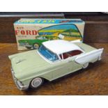 TINPLATE FRACTION FORD SALOON CAR. BOXED Condition Report: underside heavily scored.