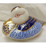 ROYAL CROWN DERBY DUCK PAPERWEIGHT WITH GOLD SEAL