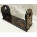 19TH CENTURY COROMANDEL WOOD BOOK SLIDE WITH DECORATIVE BRASS MOUNTS