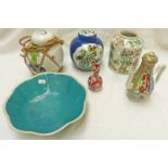 SELECTION OF ORIENTAL PORCELAIN INCLUDING GINGER JARS, TEAPOTS,