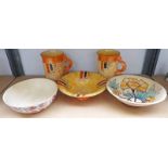 2 CROWN DUCAL CHARLOTTE RHEAD STYLE BOWLS,