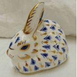 ROYAL CROWN DERBY PAPERWEIGHT RABBIT PAPERWEIGHT WITH GOLD SEAL