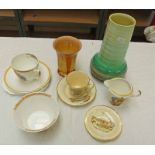 A SELECTION OF SHELLEY PORCELAIN INCLUDING COMMEMORATIVE 1953 CORONATION CHINA, 2 VASES,