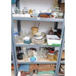 VARIOUS ITEMS OF STUDIO POTTERY, MASONS, STAFFORDSHIRE PORCELAIN,