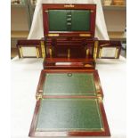 LATE 19TH OR EARLY 20TH CENTURY INLAID MAHOGANY DESK TOP WRITING BOX & SLOPE WITH LIFT UP LID &