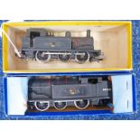 TWO REPAINTED OO GAUGE LOCOMOTIVES INCLUDING WRENN 0-6-0 AND HORNBY 0-6-2T BOTH BOXED
