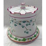 CASTLE TURRET CHEESE DOME WITH PRINTED FLORAL DECORATION