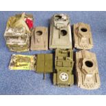 SELECTION OF PLAYWORN ACTION MAN VEHICLES INCLUDING JEEP, TANK ,